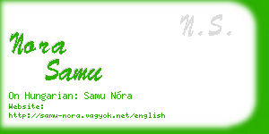 nora samu business card